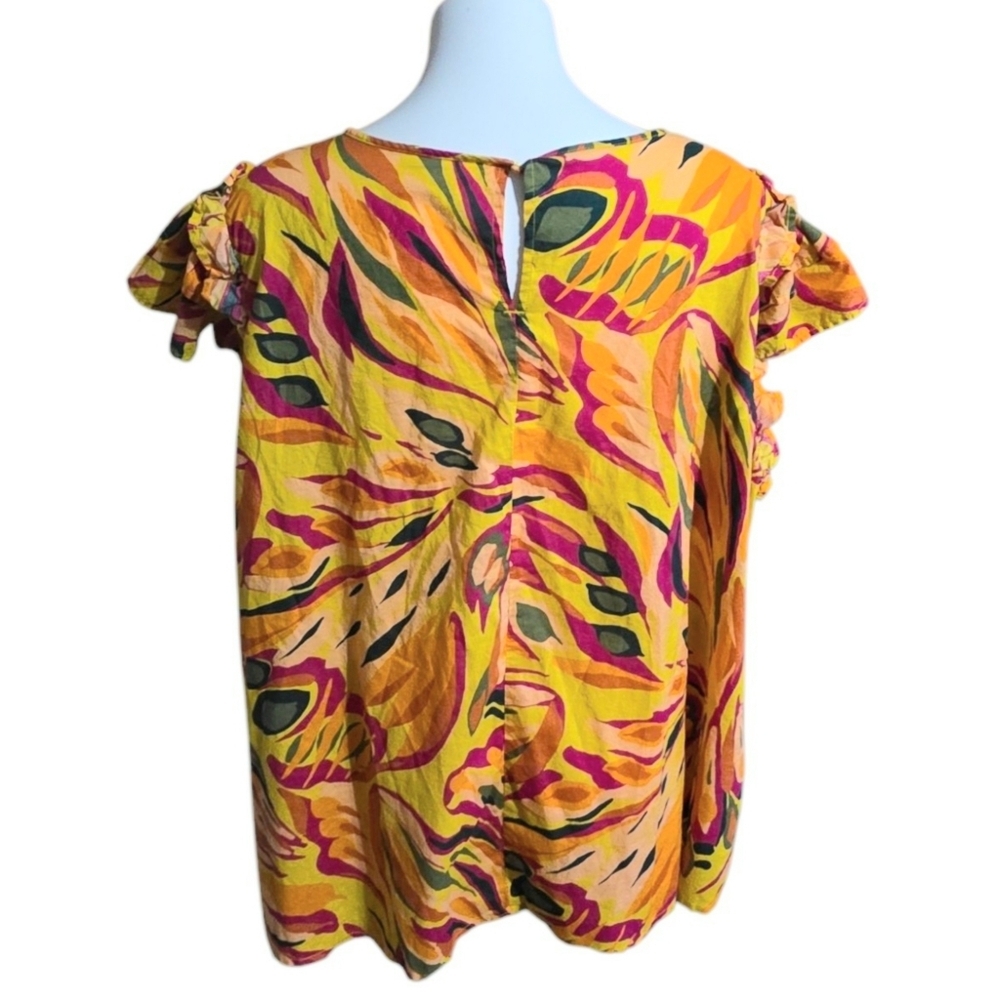 Terra & Sky Ruffle Sleeve Top Multicolor Size 3X (24W-26W) - Picture 8 of 15